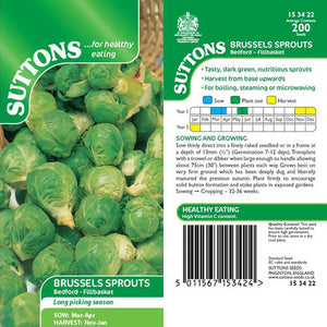 Suttons Brussels Sprouts Bedford Fillbaske 153422 - SEED VEG & FLOWER - Beattys of Loughrea