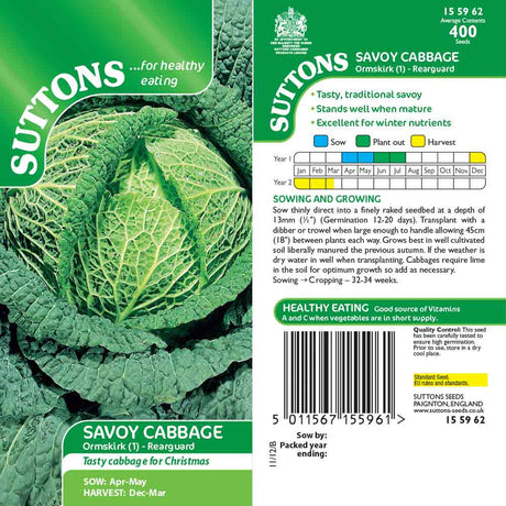 Suttons Cabbage Savoy Ormskirk 1 155962 - Beattys of Loughrea | www.beattys.ie