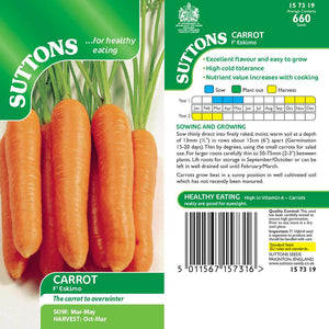 Suttons Carrot Eskimo F1 157319 - SEED VEG & FLOWER - Beattys of Loughrea