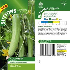 Suttons Cucumber F1 Delistar G161271 - SEED VEG & FLOWER - Beattys of Loughrea