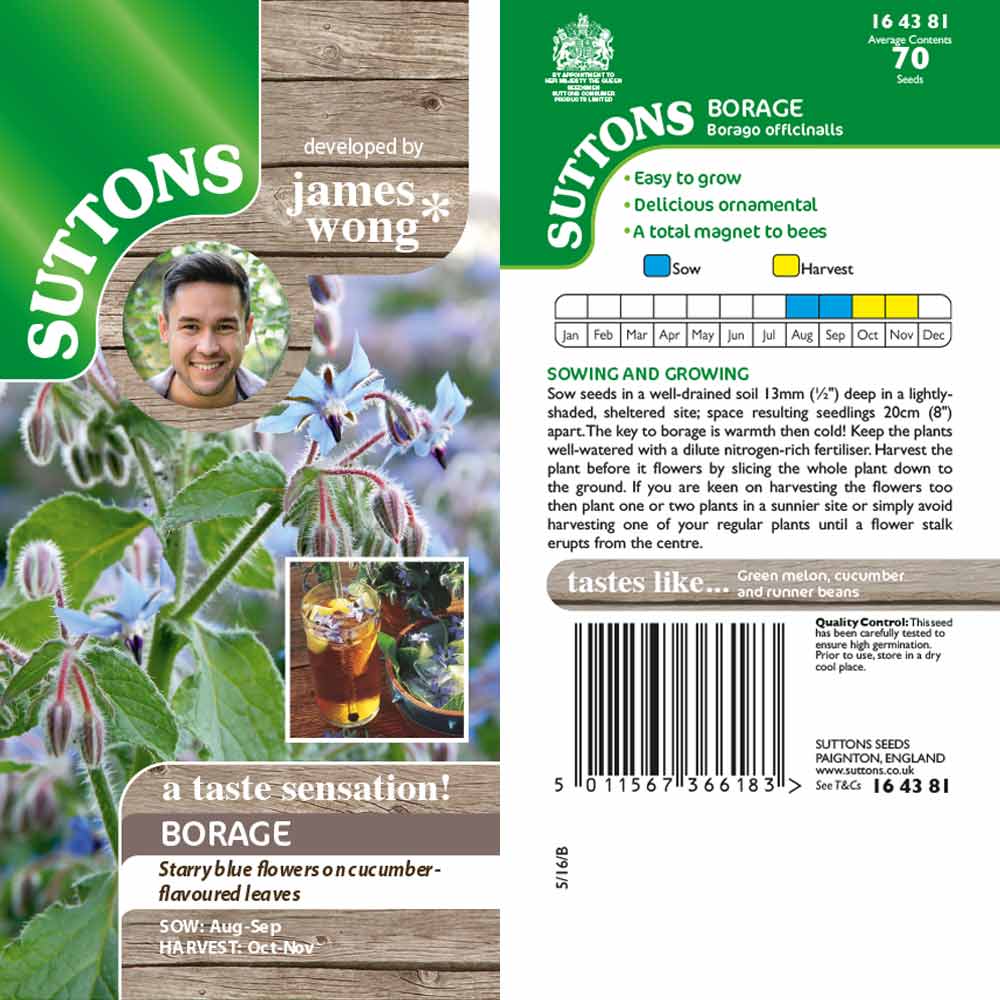 Suttons Borage - SEED VEG & FLOWER - Beattys of Loughrea