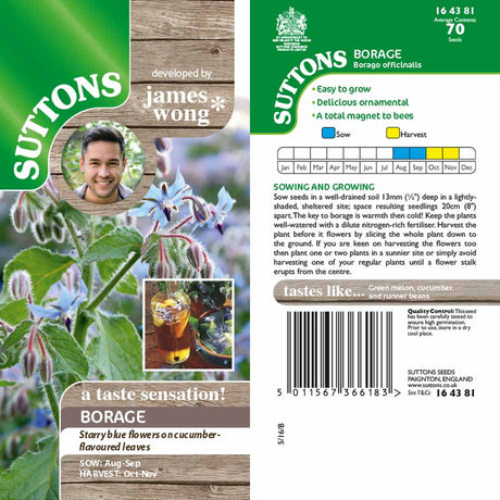 Suttons Borage - SEED VEG & FLOWER - Beattys of Loughrea