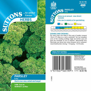 Suttons Herb Parsley Envy 165192 - SEED VEG & FLOWER - Beattys of Loughrea