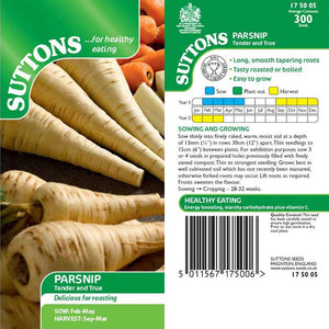 Suttons Parsnip Tender And True 175005 - SEED VEG & FLOWER - Beattys of Loughrea