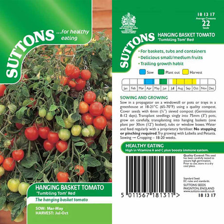 Suttons Tomato Tumbling Tom Red 181317 - Beattys of Loughrea | www.beattys.ie