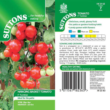 Suttons Tomato F1 Tumbler 182363 - Beattys of Loughrea | www.beattys.ie