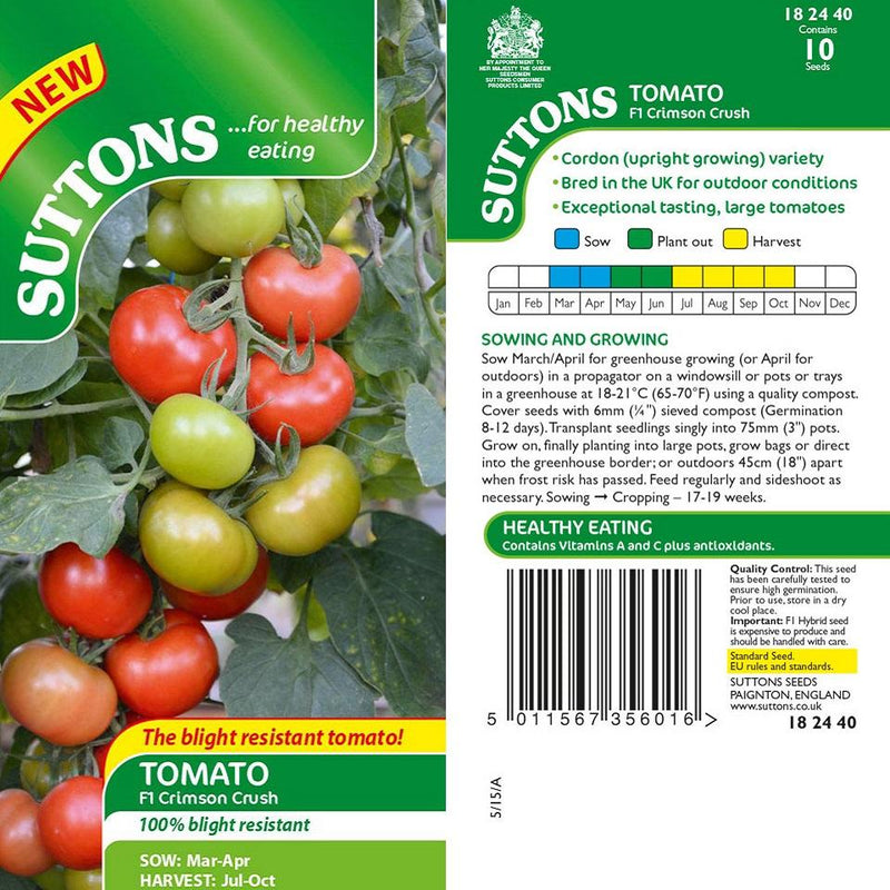 Suttons Tomato Crimson Crush F1 G182440 - SEED VEG & FLOWER - Beattys of Loughrea