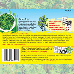 Suttons Curled Cress Heads Ftg - SEED VEG & FLOWER - Beattys of Loughrea