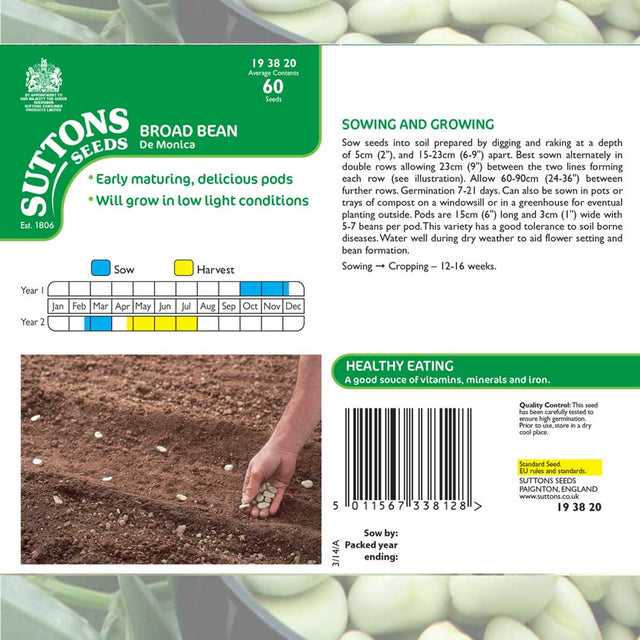 Suttons Broad Bean De Monica - Beattys of Loughrea | www.beattys.ie