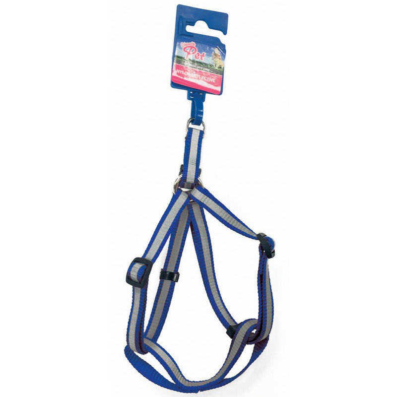 Reflective Small Harness Blue 15Mm X 30/50Cm - PET LEAD, COLLAR AND ID, SAFETY - Beattys of Loughrea