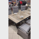 Komido Garden Set with Extendable Table and 6 Adjustable Recliner Chairs