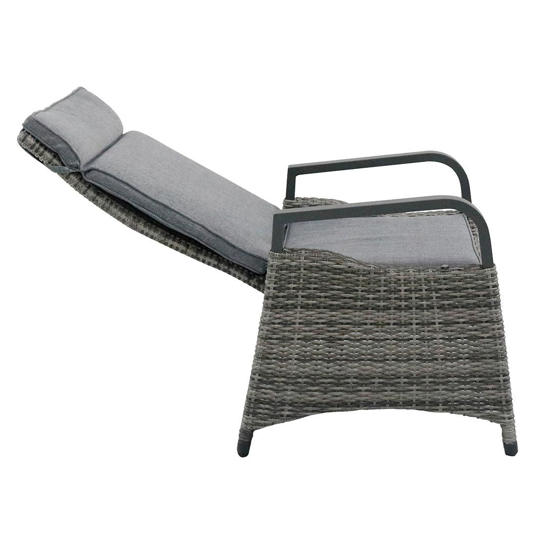 Komido Garden Set with Extendable Table and 6 Adjustable Recliner Chairs - WOOD / RATTAN GDN FURN SET 4+ SEATS - Beattys of Loughrea