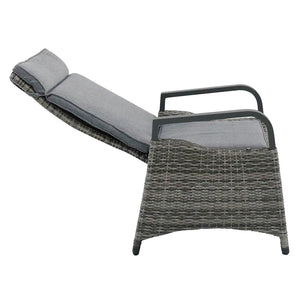 Komido Garden Set with Extendable Table and 6 Adjustable Recliner Chairs - WOOD / RATTAN GDN FURN SET 4+ SEATS - Beattys of Loughrea